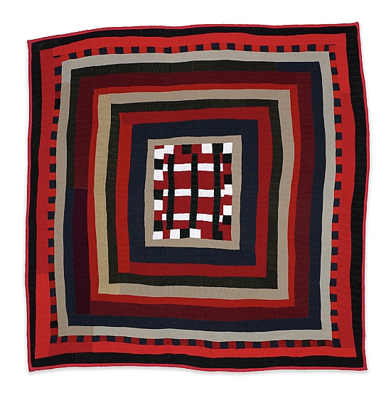 "Housetop" with strips and block medallion