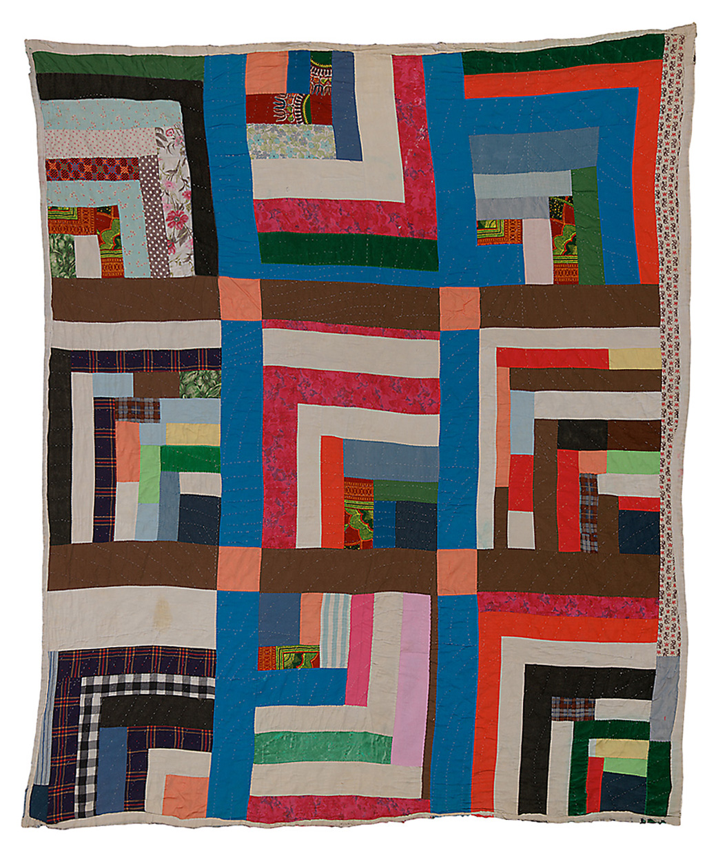 Housetop Nine Block Half Log Cabin Variation Souls Grown Deep
