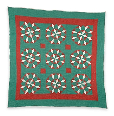 Ruth Pettway Mosely - "Carpenter's Wheel" with "Star" centers—nine-block variation - Master Image