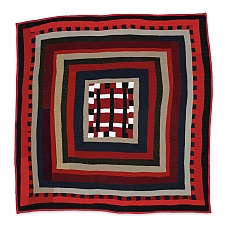 "Housetop" with strips and block medallion