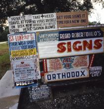 Signs in Royal Robertson's yard