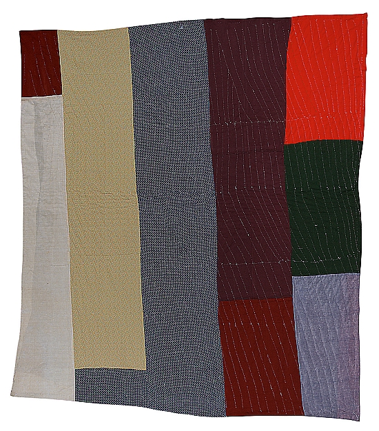 "Loretta Pettway - ""Bars"" work-clothes quilt verso